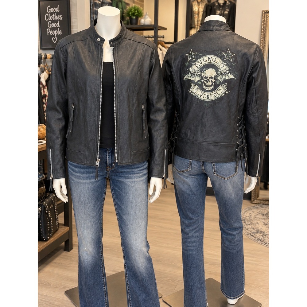 Avenged Sevenfold A7X Leather Biker Jacket XL Genuine Cowhide Y2K Rare